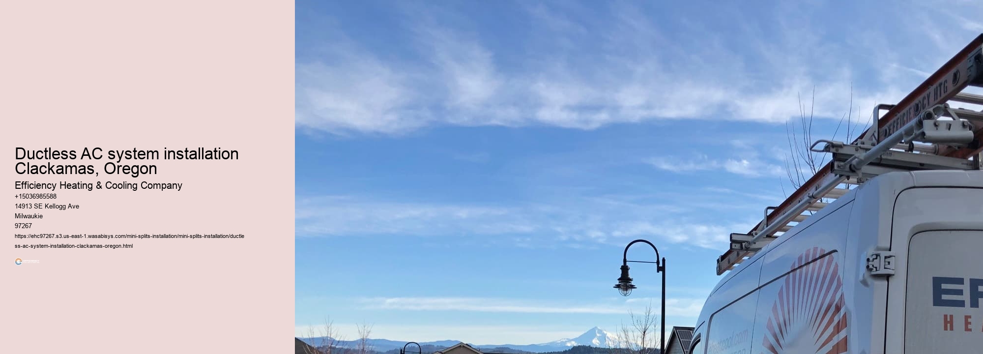 Ductless AC system installation Clackamas, Oregon